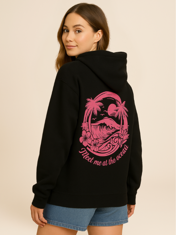 Kira - Oversized Cozy Hoodie with Palm Breeze Pattern