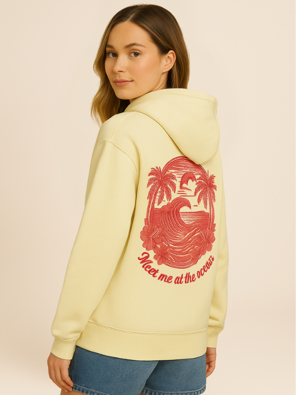Kira - Oversized Cozy Hoodie with Palm Breeze Pattern
