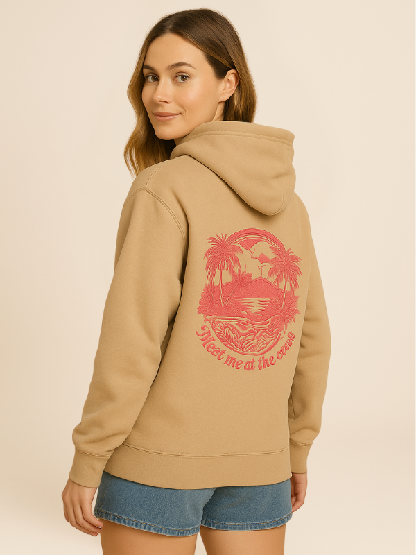 Kira - Oversized Cozy Hoodie with Palm Breeze Pattern