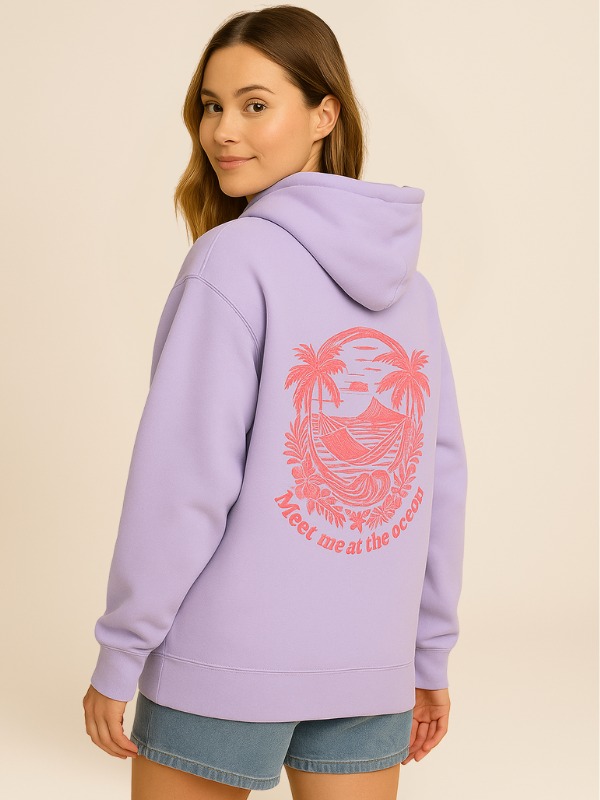 Kira - Oversized Cozy Hoodie with Palm Breeze Pattern