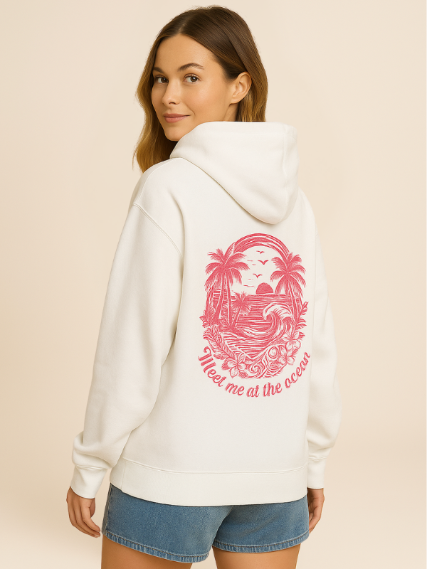 Kira - Oversized Cozy Hoodie with Palm Breeze Pattern