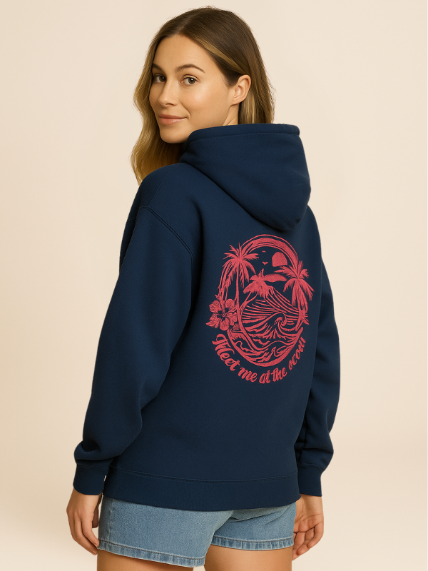 Kira - Oversized Cozy Hoodie with Palm Breeze Pattern