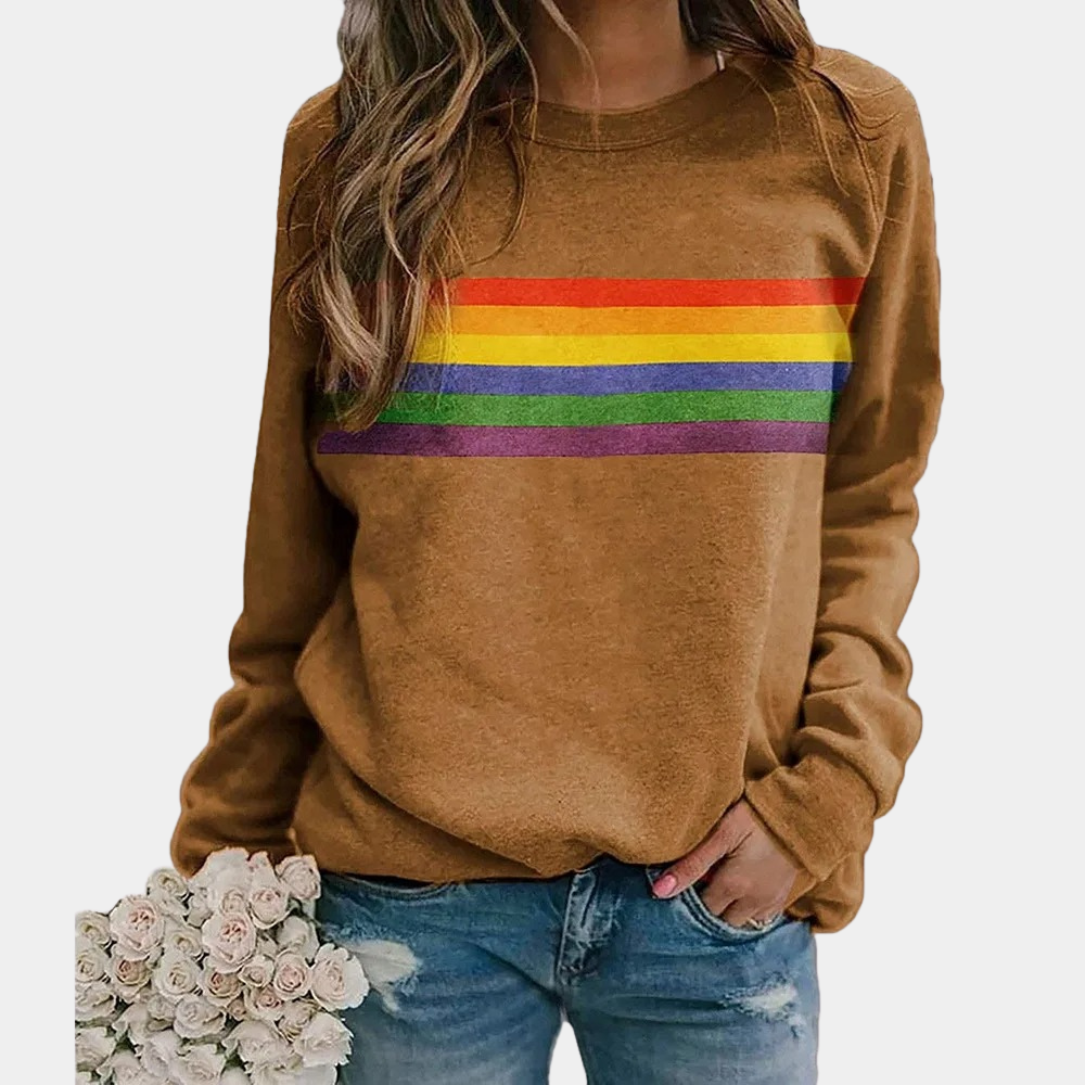 Daisy - Rainbow Stripe Crewneck Sweatshirt