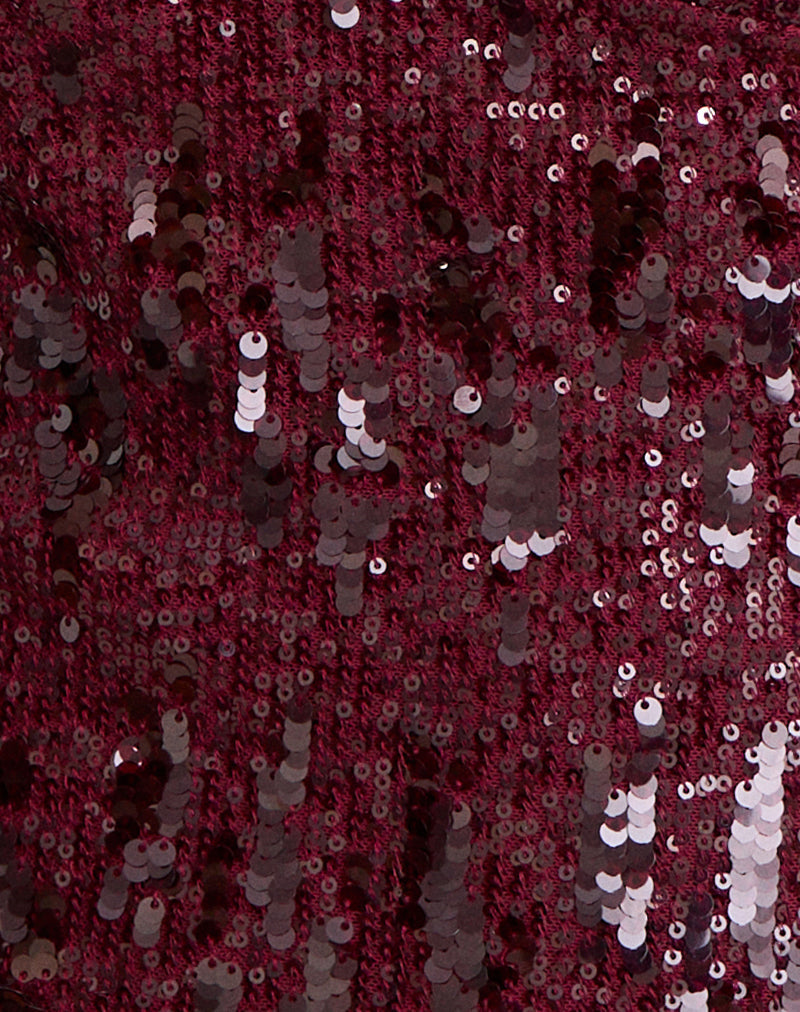 Monroe - Red Mixed Sequin Halter Top