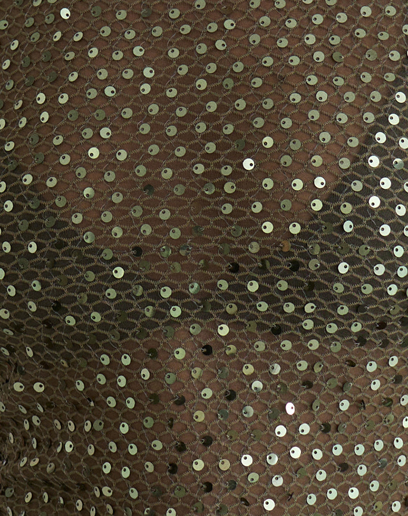 Serena - Olive Sequin Knit Tank Top