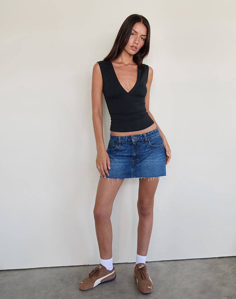 Scarlett - Black Plunge Top