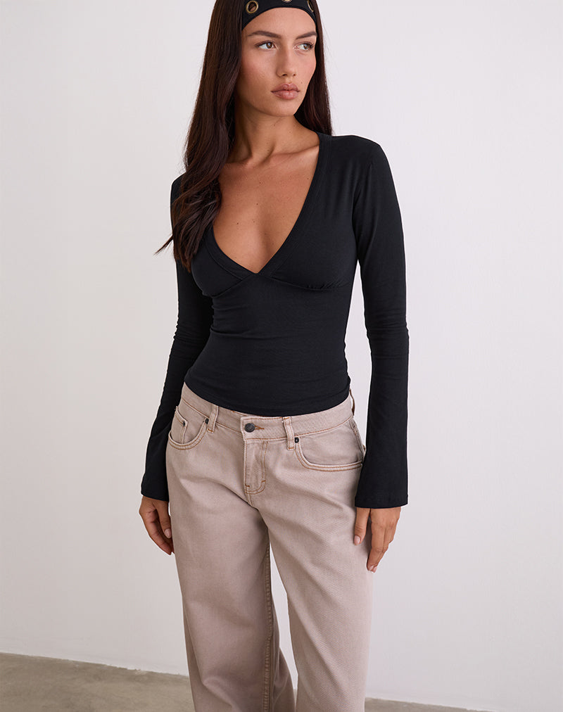 Nadia - Black Long Sleeve Top