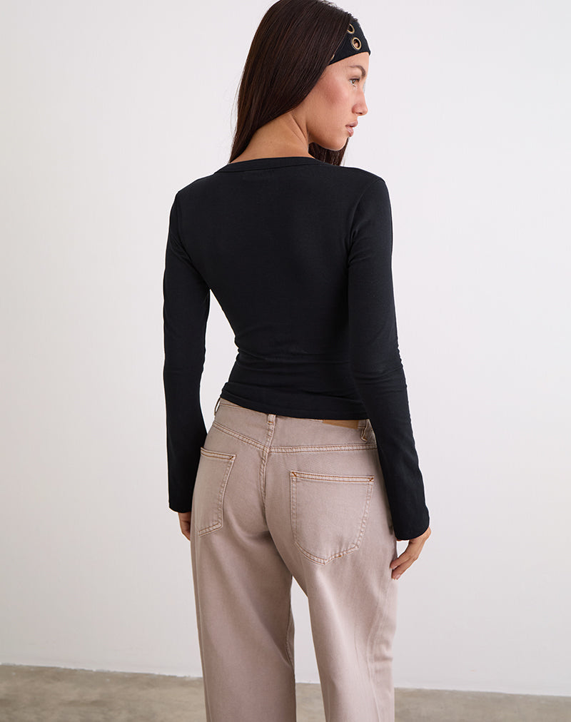 Nadia - Black Long Sleeve Top