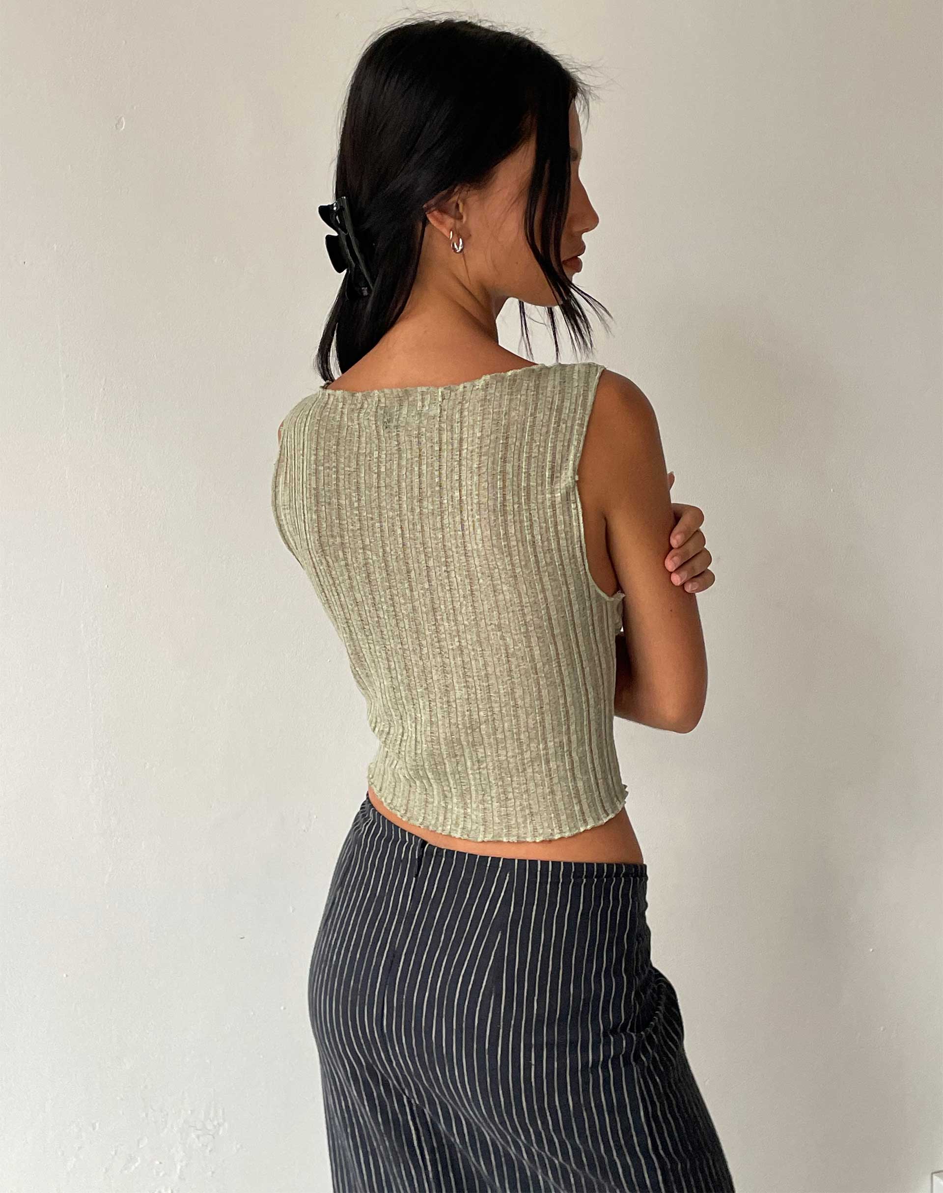 Juniper - Sage Knit Tank Top