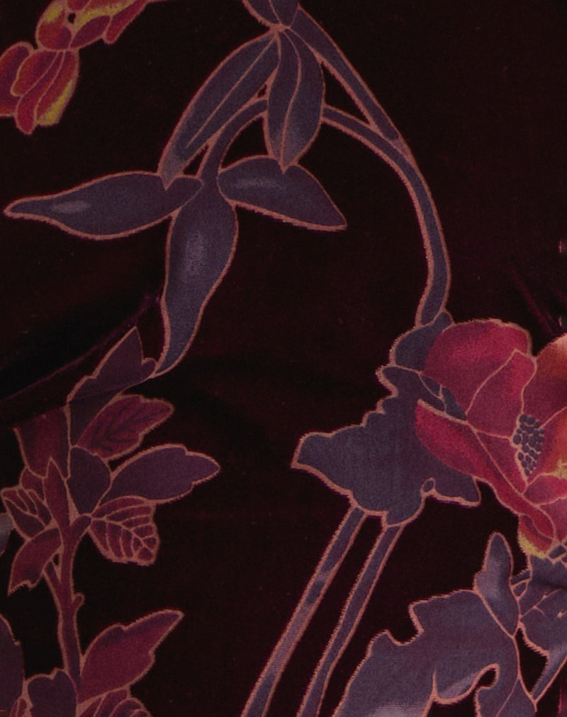 Florence - Burgundy Floral Burnout Top