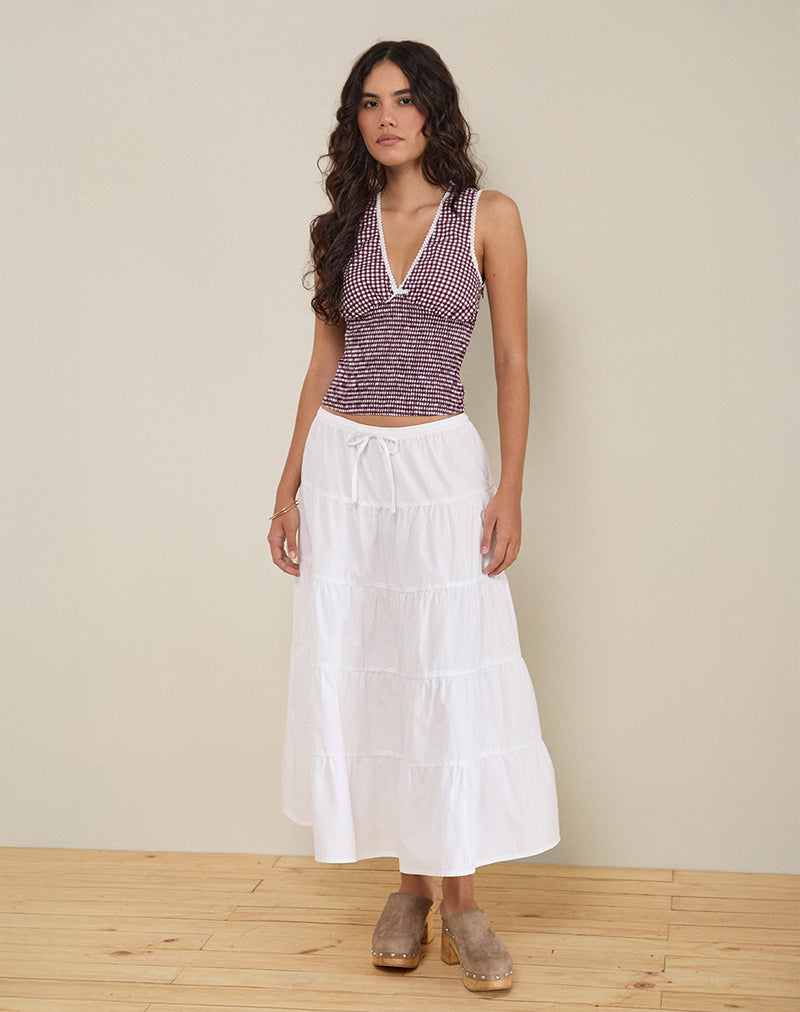 Sonoma - Wine Gingham Plunge Top