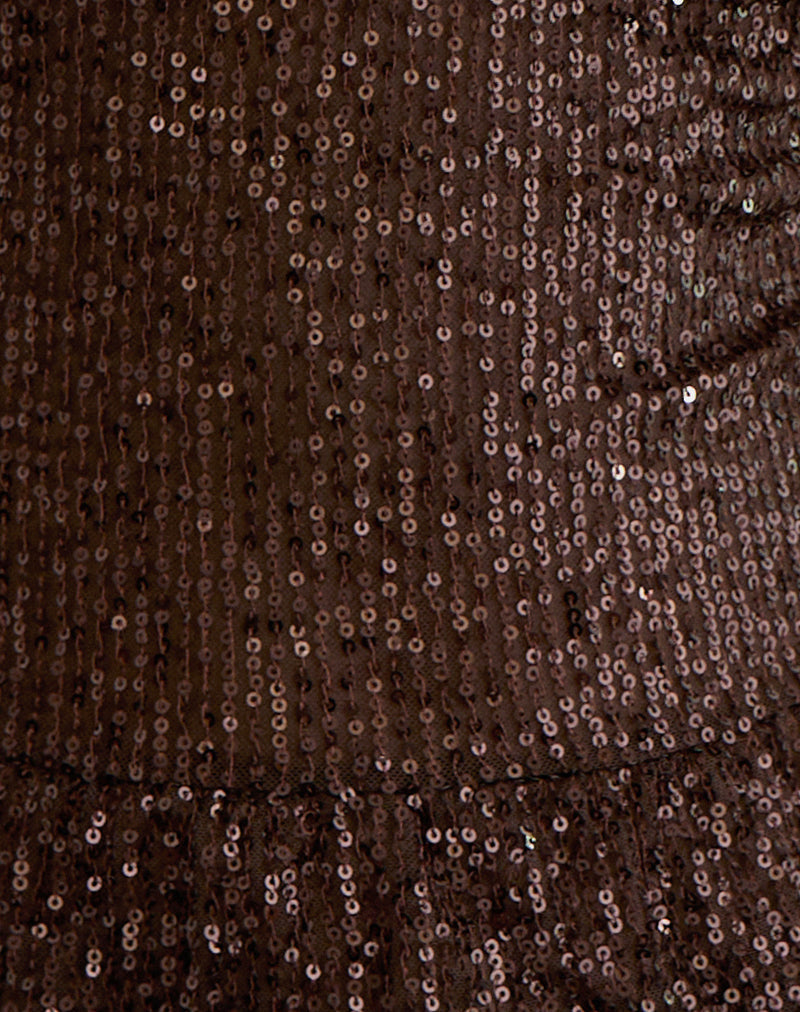 Delilah - Bronze Draped Sequin Cami Top