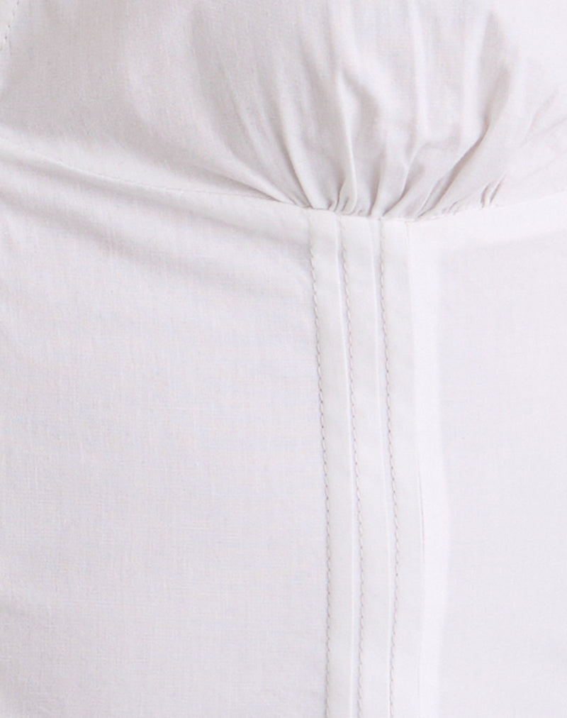 Lucia - White V-Neck Corset Top