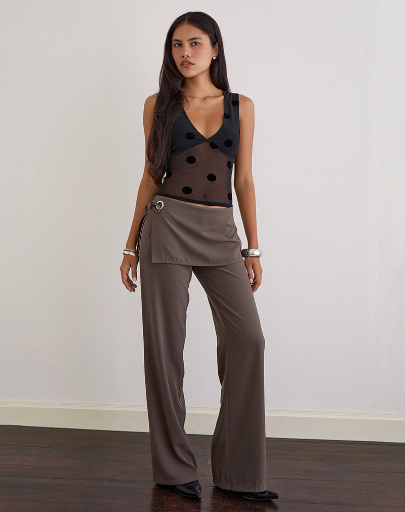 Daphne - Black Polka Dot Top