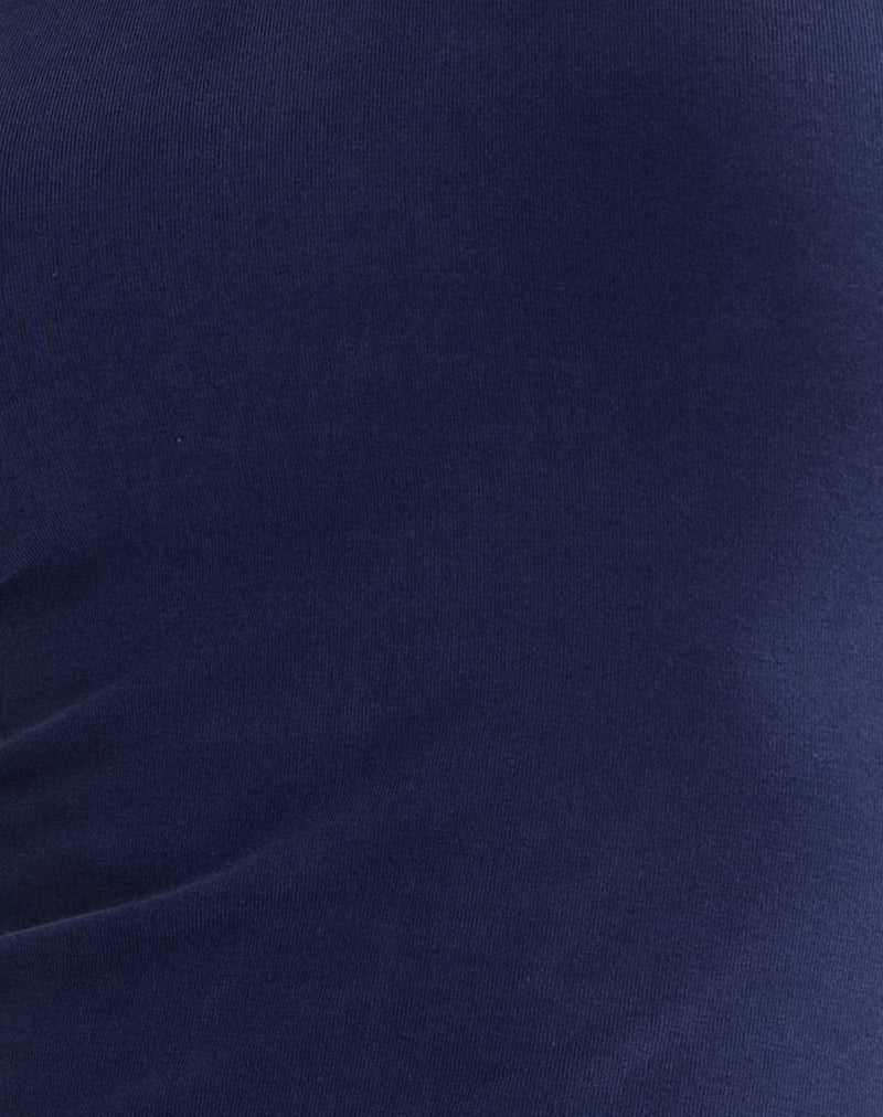 Alexandria - Navy Satin Halter Top