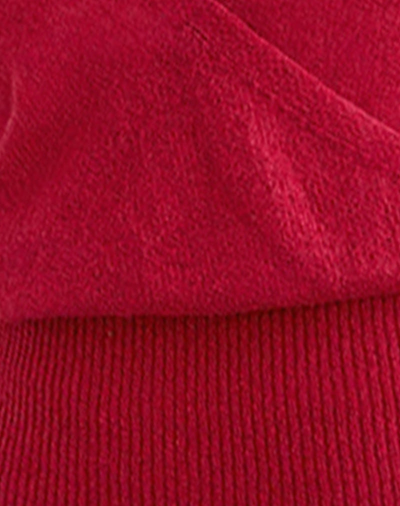 Willow - Red Knit Wrap Top