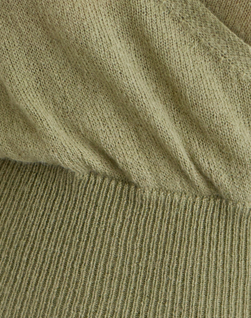 Willow - Sage Knit Wrap Top