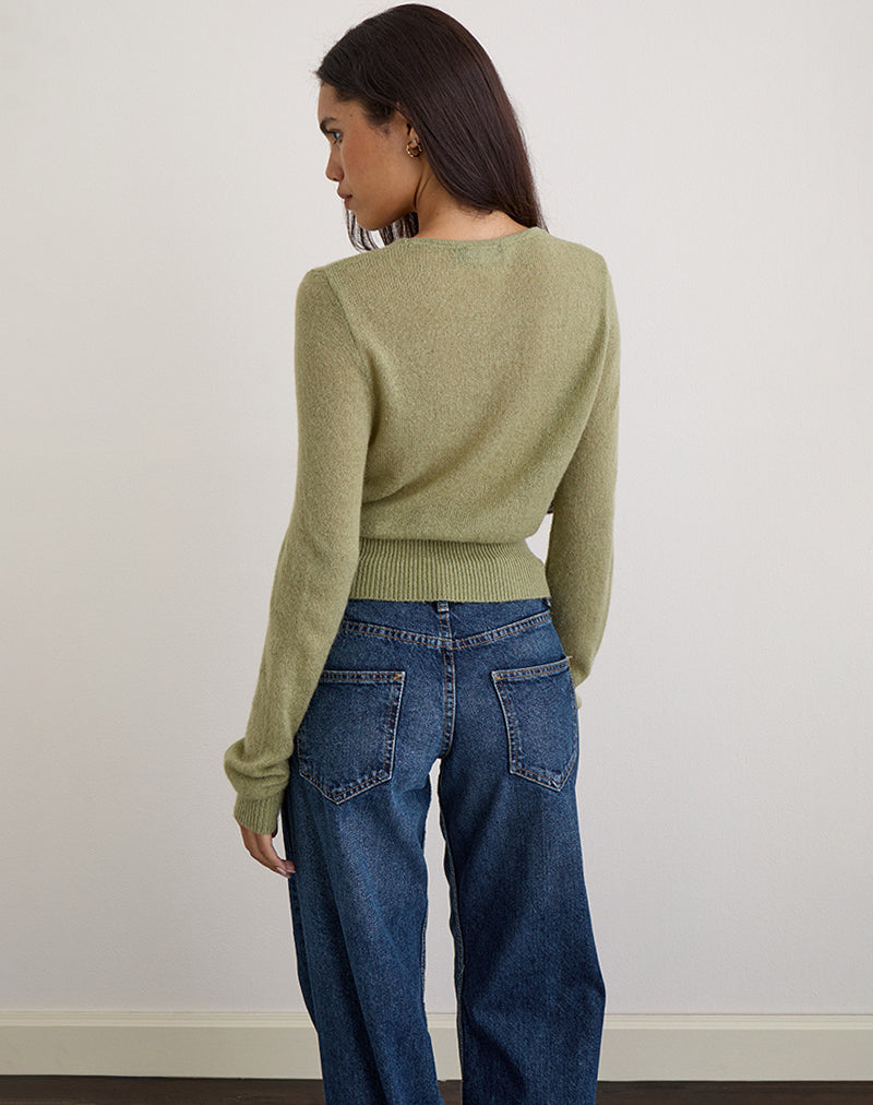 Willow - Sage Knit Wrap Top