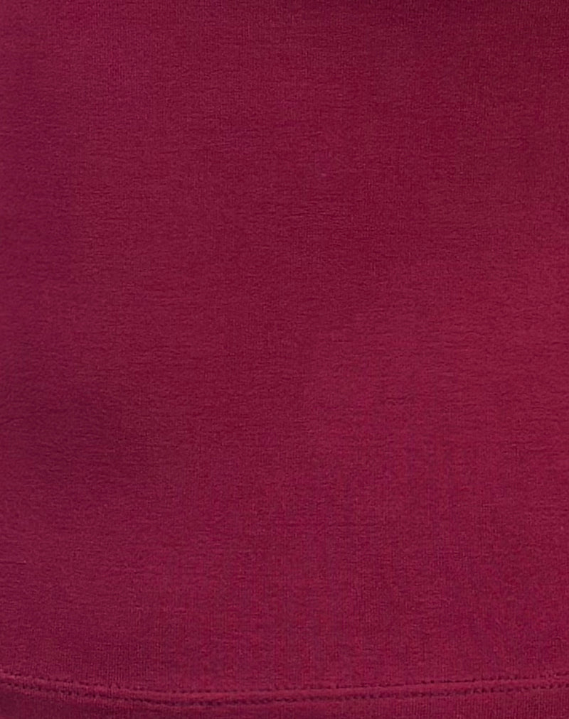 Simone - Burgundy Jersey Halter Top