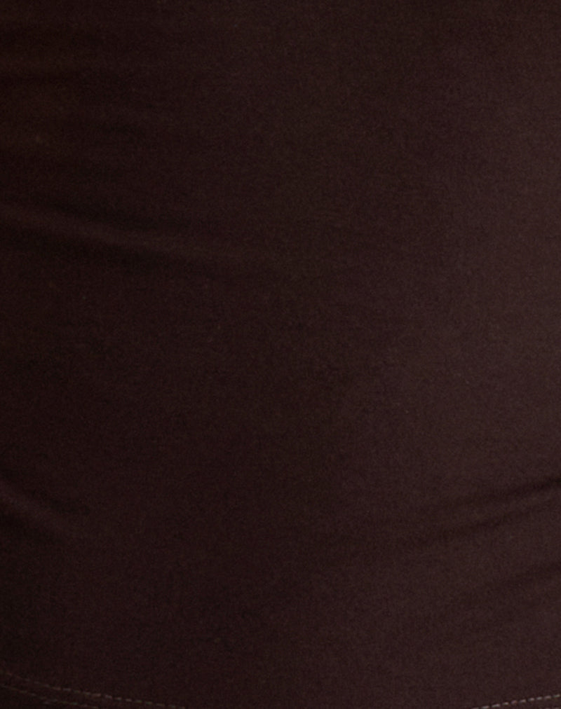 Simone - Chocolate Jersey Halter Top