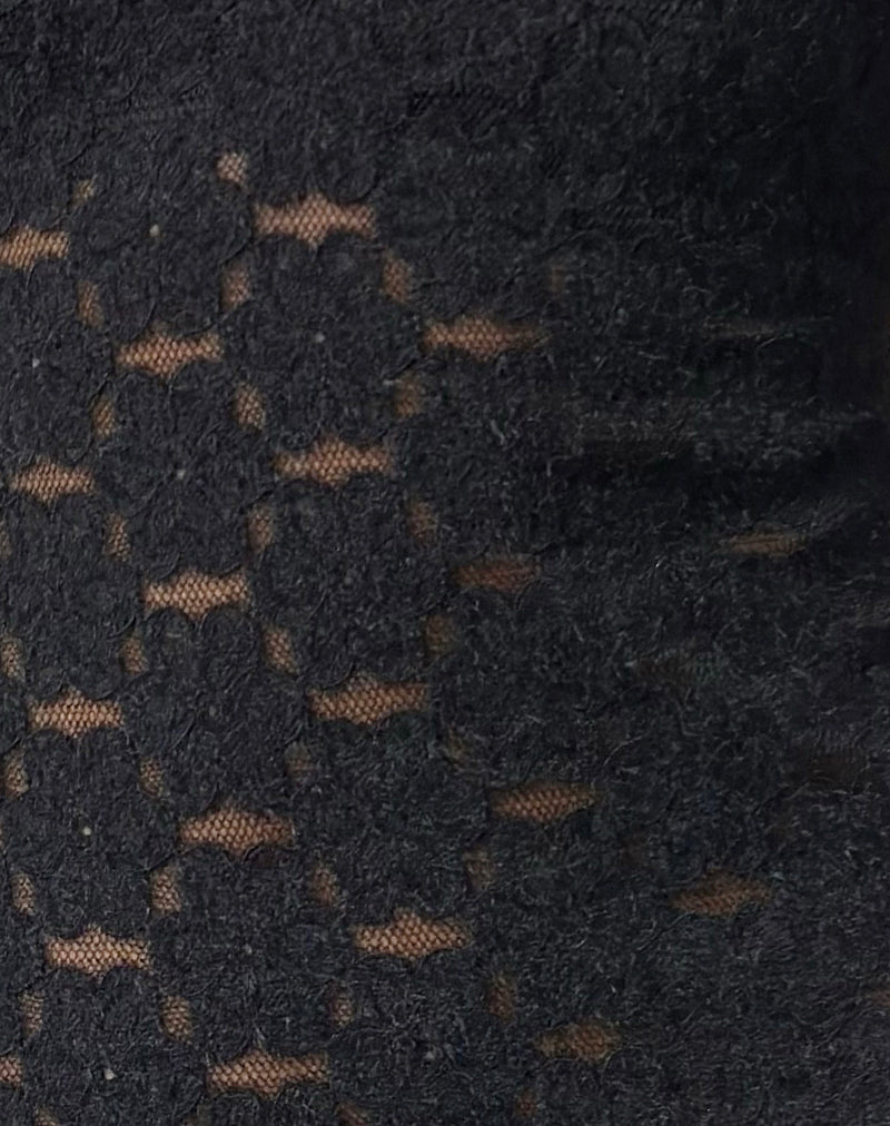 Odette - Black Lace Top