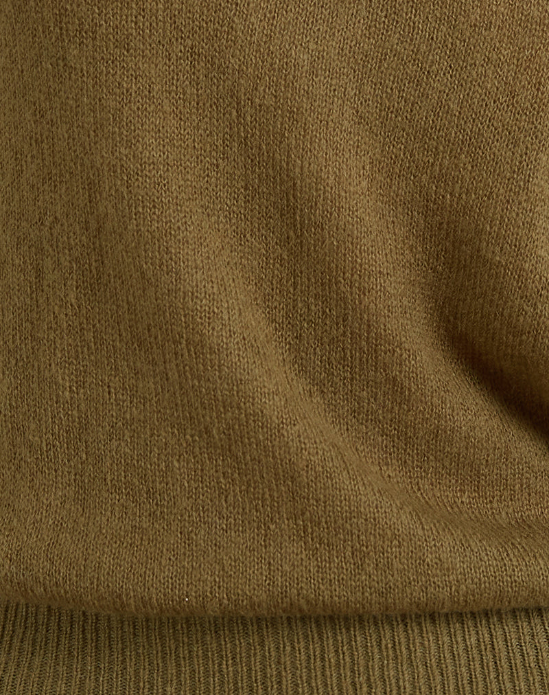 Maren - Olive Knit Scoop-Back Top