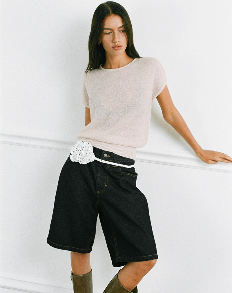 Tessa - Ecru Knit Banded Top