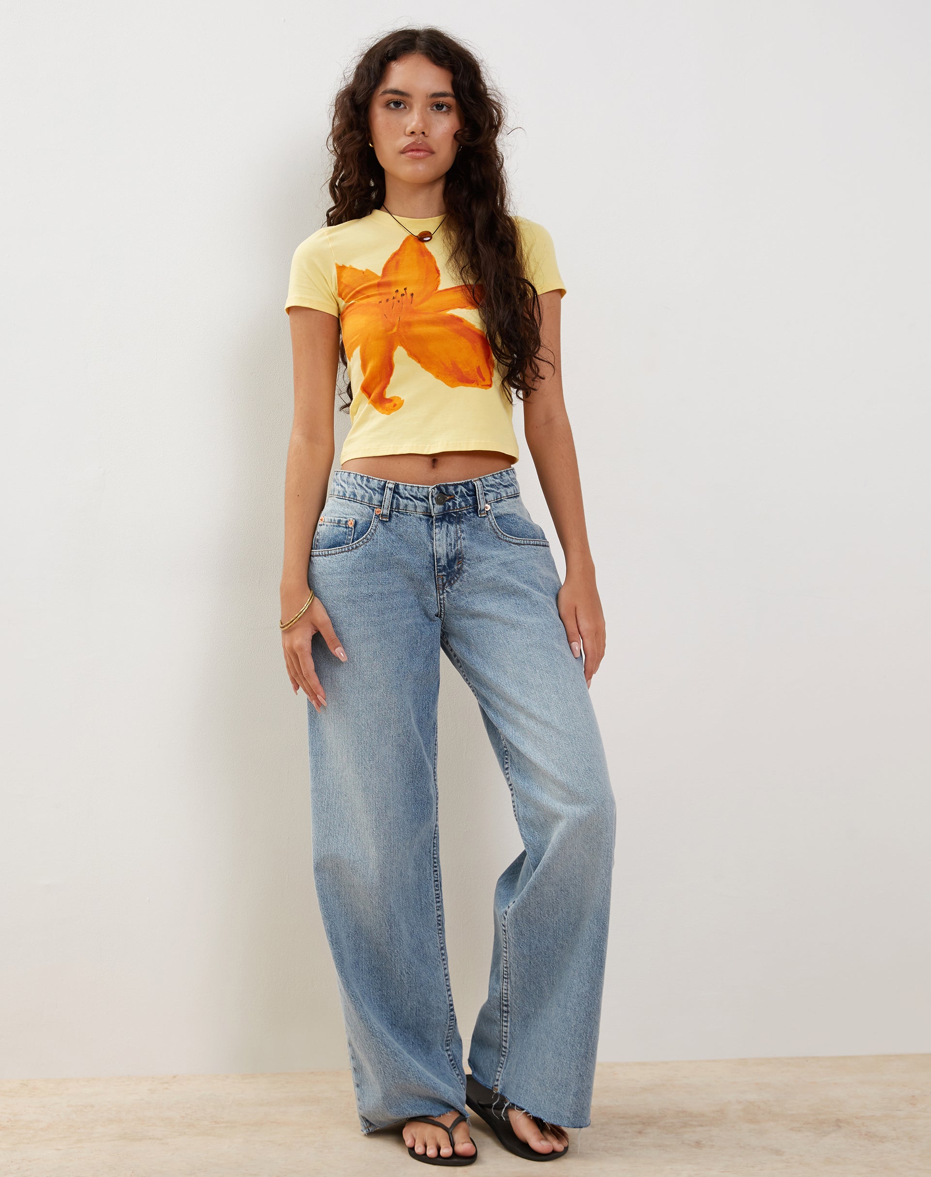 Capri - Lemon Floral Baby Tee