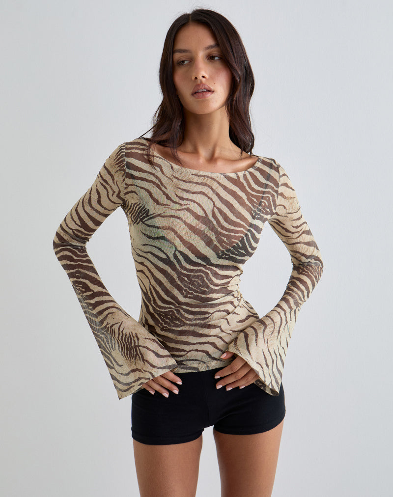 Amara - Animal Print Long Sleeve Top