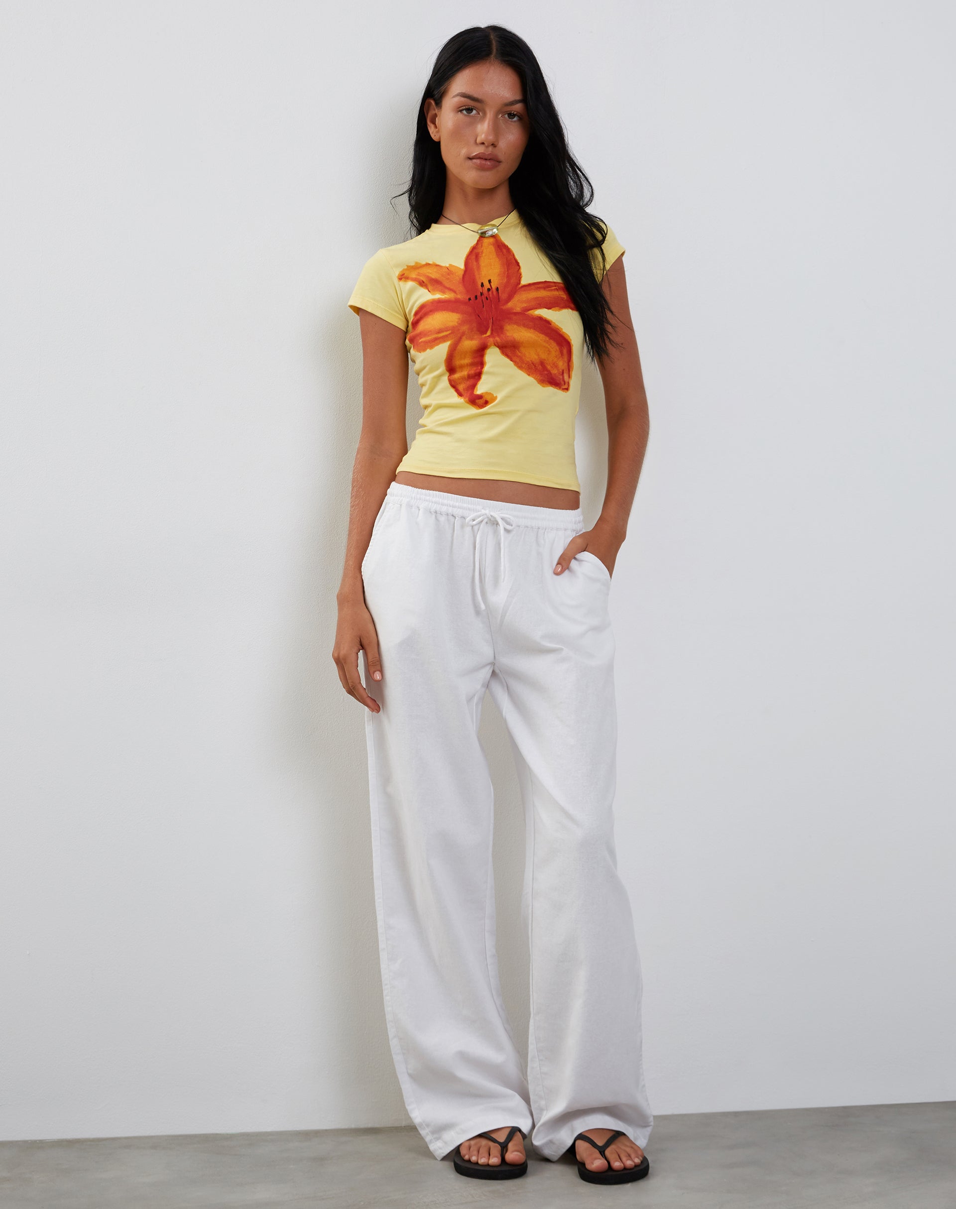 Capri - Lemon Floral Baby Tee