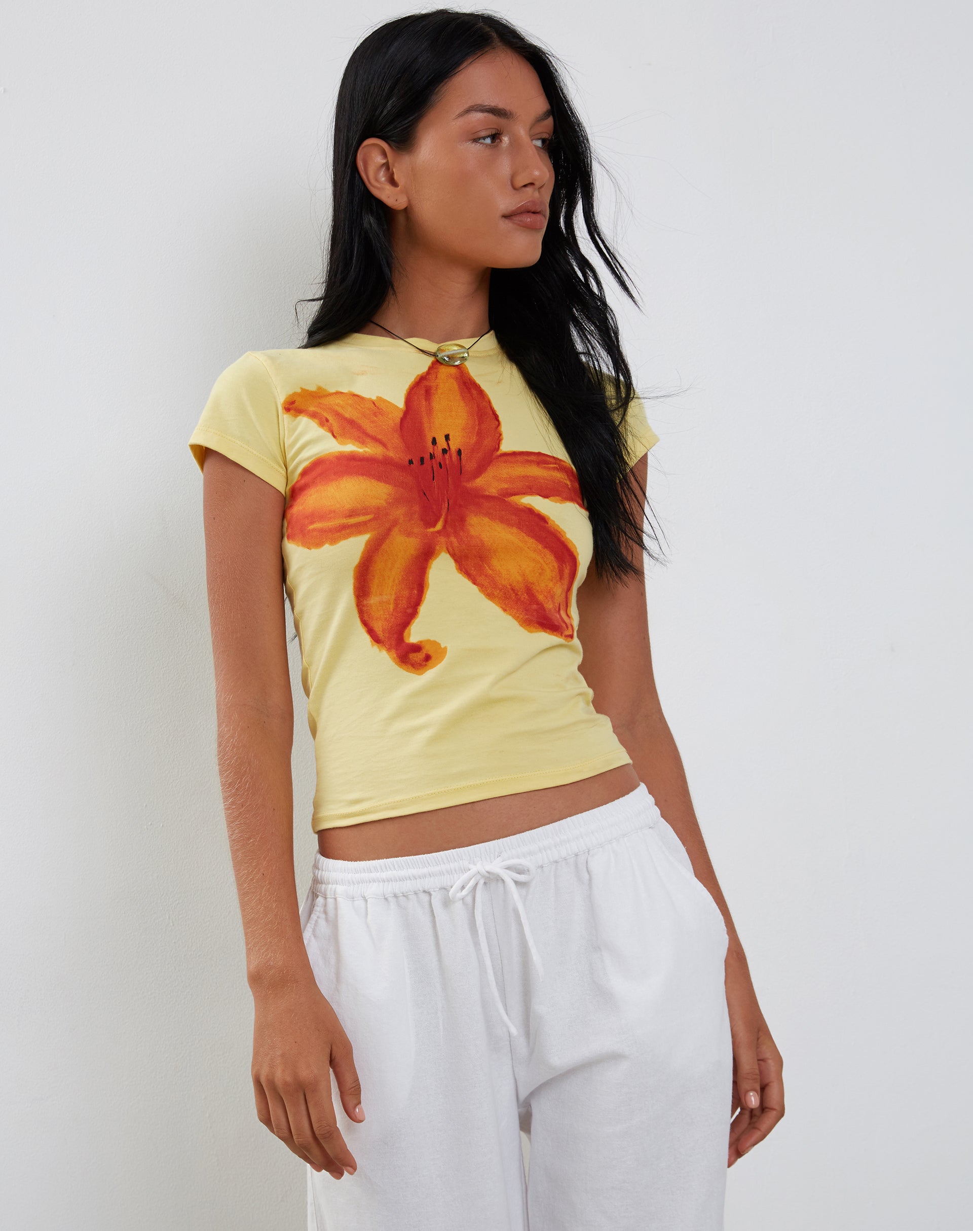 Capri - Lemon Floral Baby Tee