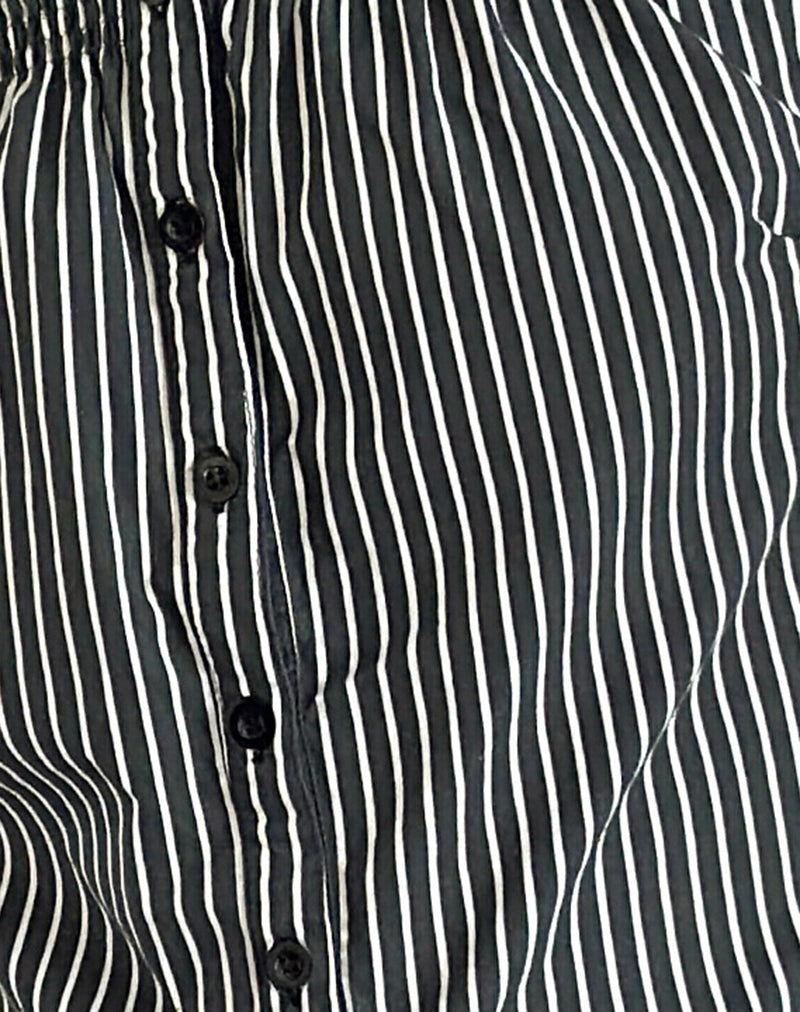 Verona - Black & Grey Stripe Fitted Shirt