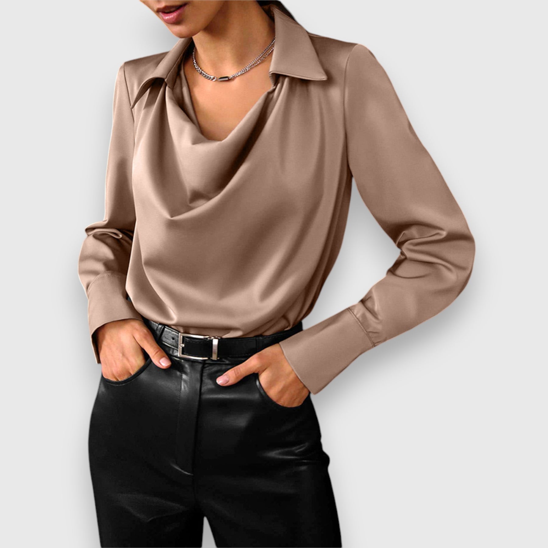 Claudia - Draped Cowl Neck Blouse