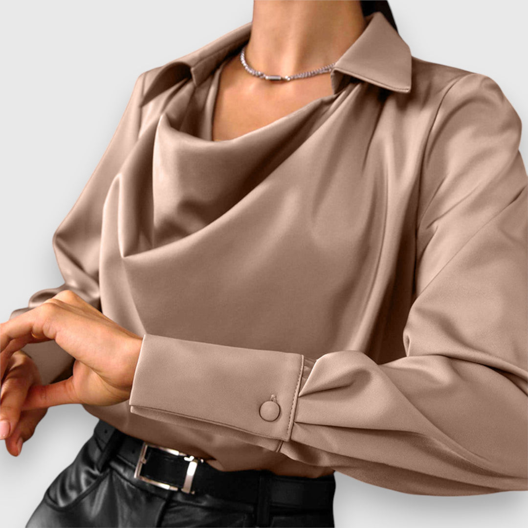 Claudia - Draped Cowl Neck Blouse