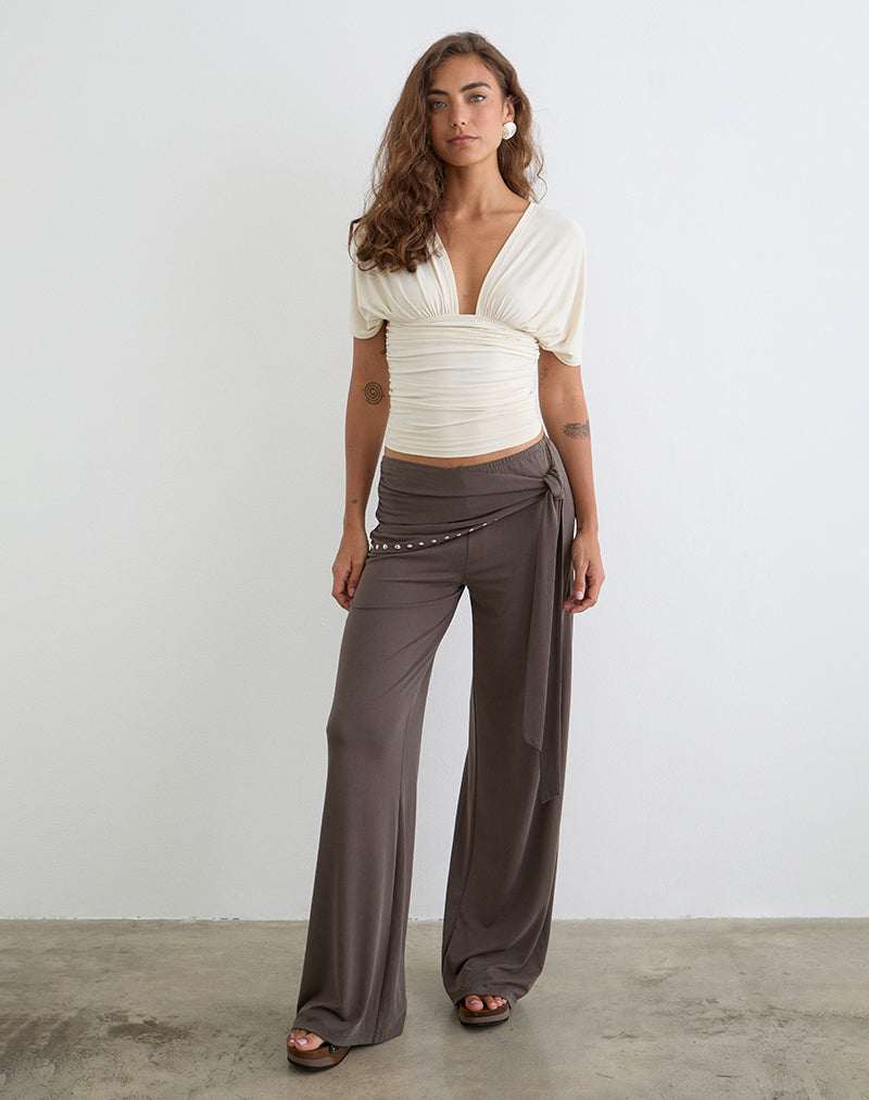 Vienna - Cream Satin Batwing Top