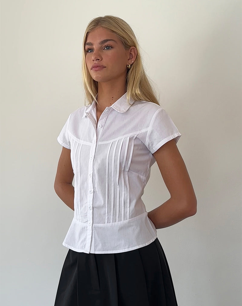 Charlotte - White Poplin Blouse