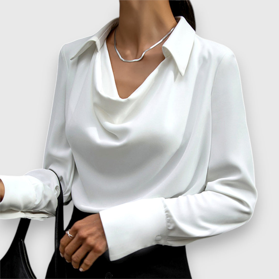 Claudia - Draped Cowl Neck Blouse