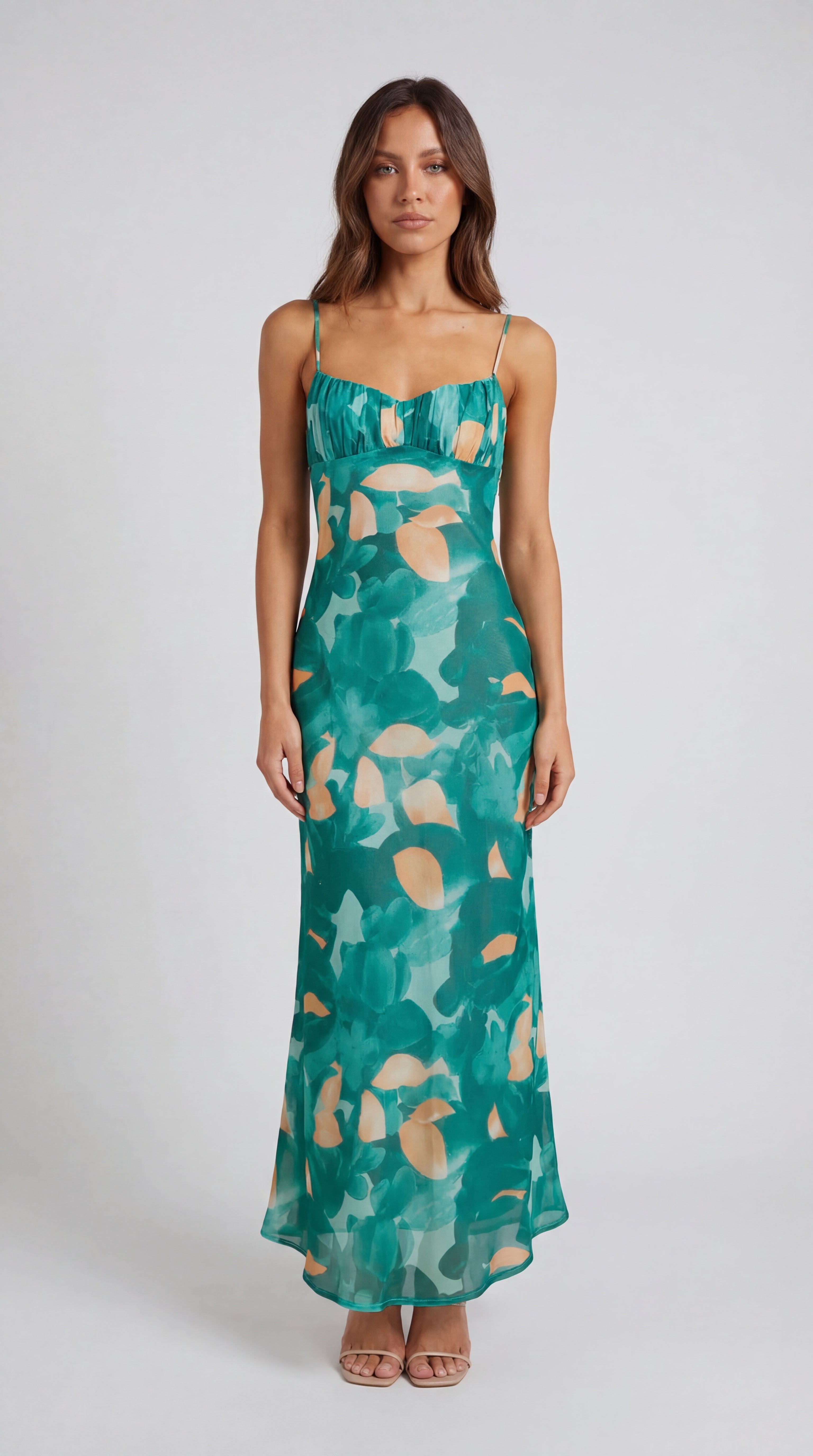Margie Midi Dress - Green Print