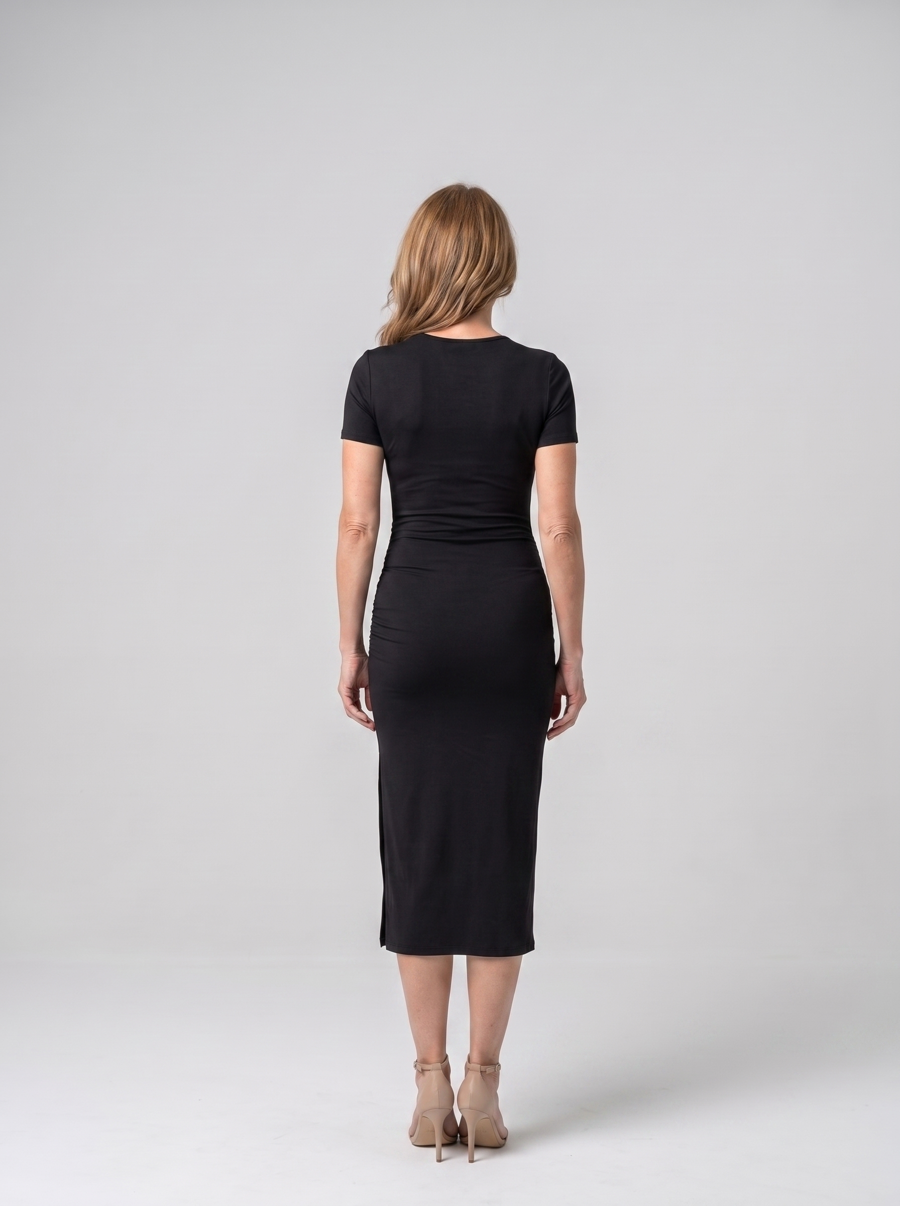 Talia cut-out bodycon midi dress in Black - back view