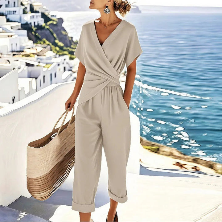 Cordelia Wrap Top and Trouser Set — apricot