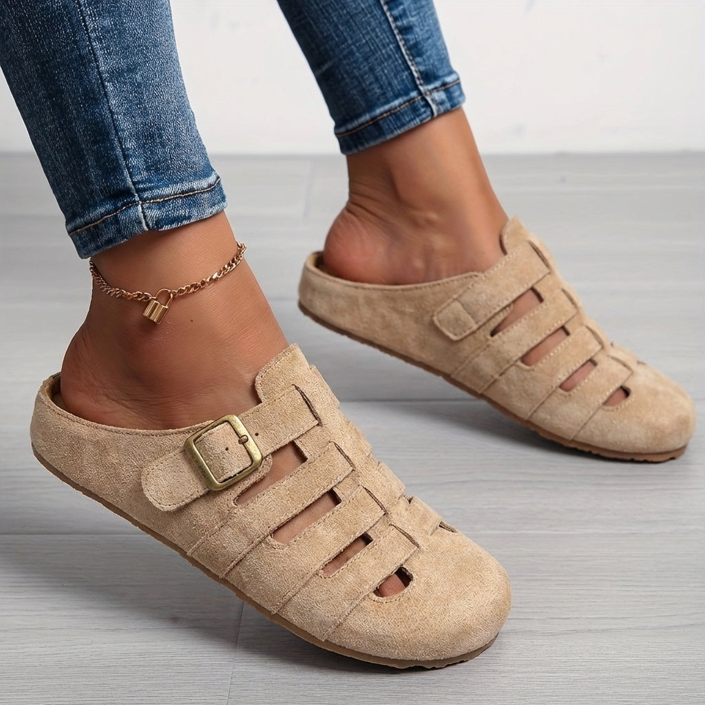 Renata Fisherman Mule — khaki, worn