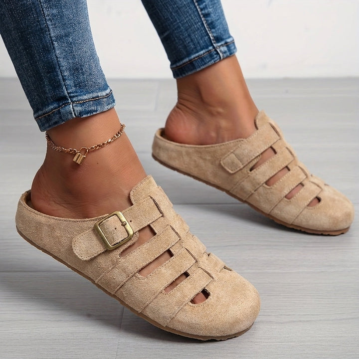 Renata Fisherman Mule — khaki, worn