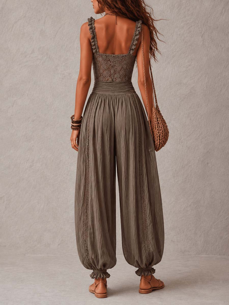 Marbella Two-Piece Set — taupe back view