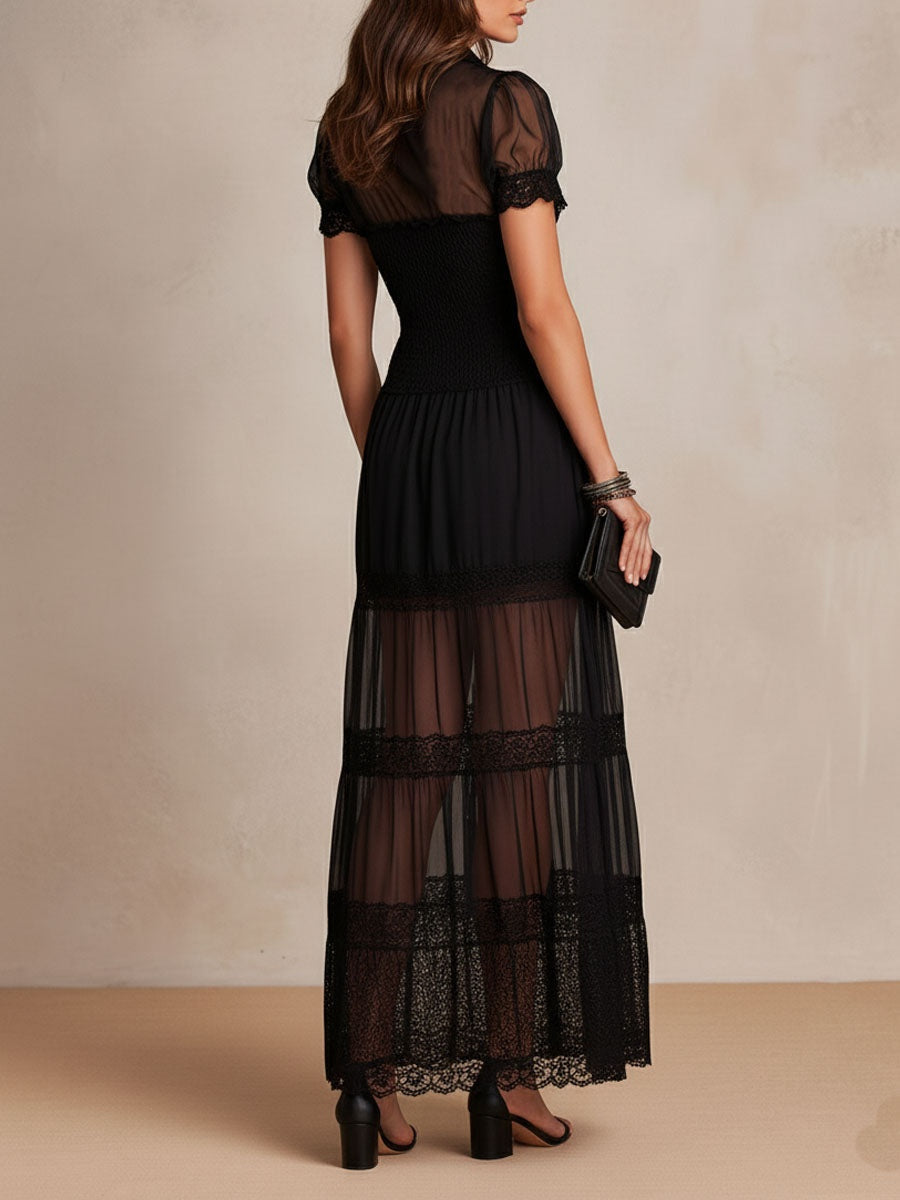 Isadora Lace Maxi Dress — back view