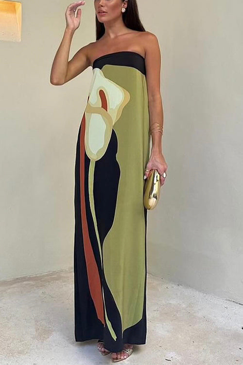 Savannah - Maxi Dress – green print – lifestyle (4)