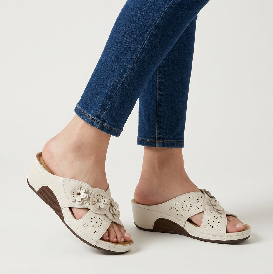 Carlotta Comfort Slide Sandal — white