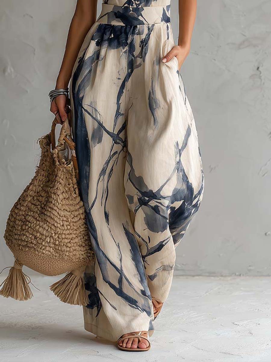Palma Wide-Leg Jumpsuit — wide leg and pocket detail