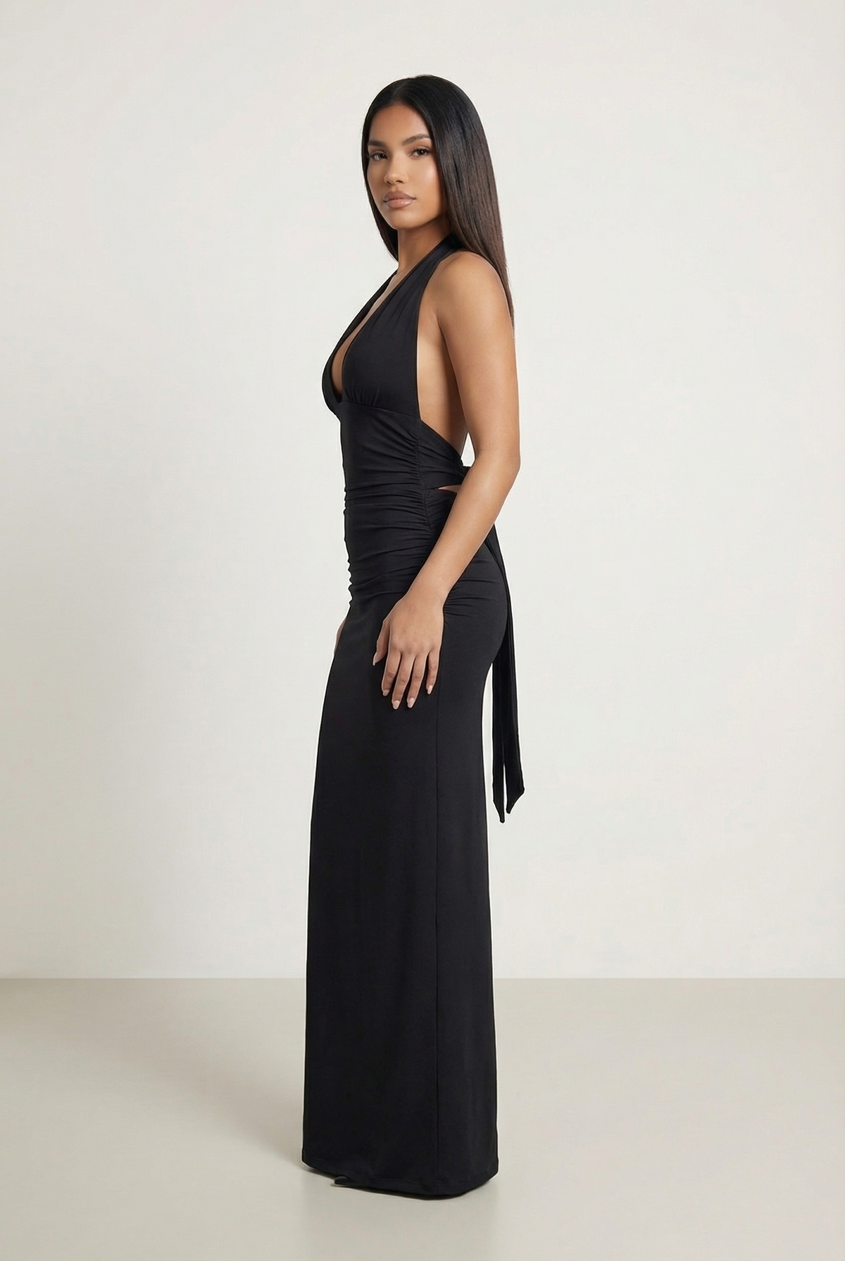 Nora - Halter Column Maxi Dress