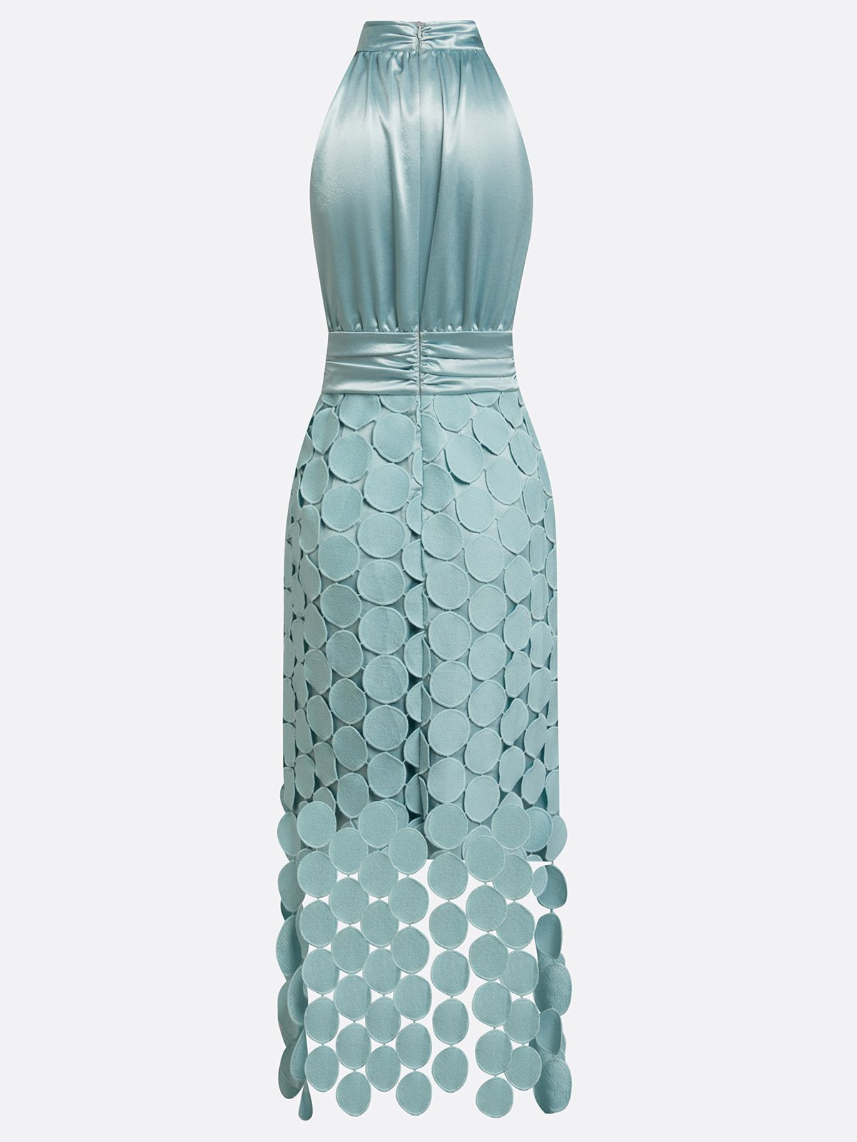 Bellagio Halter Midi Dress — full garment on white