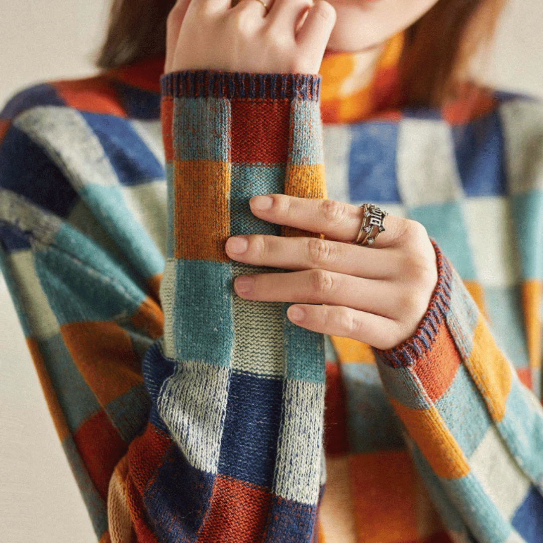 Bethany - Patchwork Turtleneck